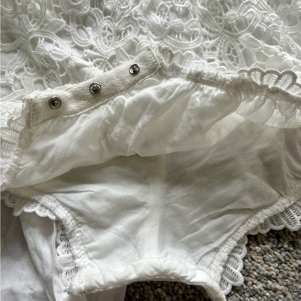 Baby Beau & Belle Lola Lace Bubble Romper Christening Baptism Heirloom White 9M - Picture 6 of 8